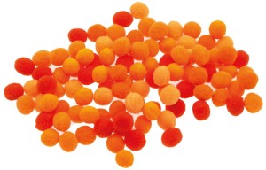 Pompony dekoracyjne odcienie pomarańczowego 10mm POM32, Brewis
