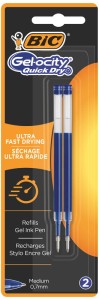 Wkłady do długopisu Gel-ocity Quck Dry niebieski 2 szt., BiC