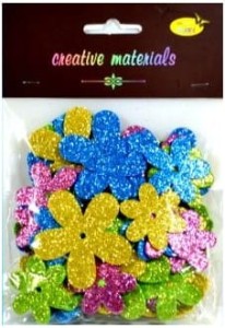 Kwiatki z pianki brokatowej 36-52mm op. 56szt. Mix wiosenny, Galeria Hobby