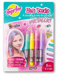 Kreda do włosów Metalic 5 kolorów, Stnux