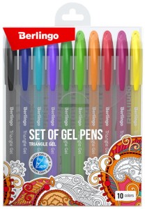Zestaw długopisów żelowych 10-kol. Triangle Gel, Berlingo