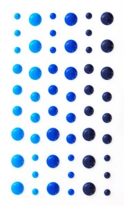 Kropki samoprzylepne emaliowane 4-7mm, 54 szt., niebieski - półprod, Galeria Papieru