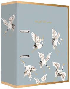 Segregator A4 2R 75mm z dźwignią Metallic Satin gold birds, Interdruk