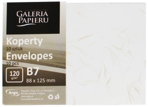 Koperta B7 Wiatr biały P., 120g/m2, op. 10szt., Galeria Papieru