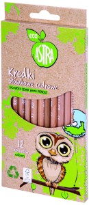 Kredki okrągłe z drewna cedrowego 12 kolorów ECO, Astra
