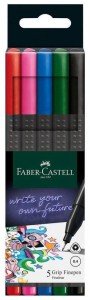 Cienkopis Grip 5 kolorów podstawowych, Faber Castell