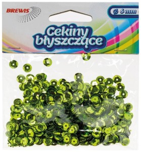 Cekiny  błyszczące 6mm B100 j. zielone 10g.