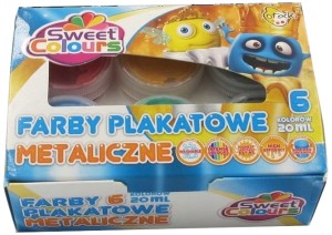 Farby plakatowe metaliczne 20 ml 6-kol. 507620, Otocki