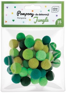 Pompony do dekoracji 35 szt.Jungle, Interdruk
