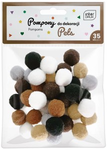 Pompony do dekoracji 35 szt.Pets, Interdruk