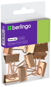 Klip do papieru 19mm, op. 10 szt. różowe złoto, Berlingo