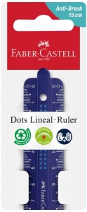 Linijka Dots 15 cm odporna na złamania,mix kolorów, Faber-Castell