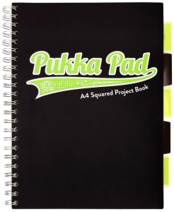 Kołonotes Project Book A4 100k 80g kratka Black & Lime Green czarny, Pukka Pad