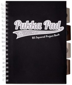 Kołonotes Project Book B5 100k 80g kratka Black & Grey czarny, Pukka Pad