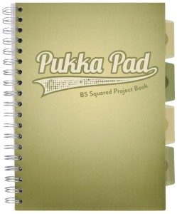 Kołonotes Project Book B5 100k 80g kratka Olive Green oliwkowy, Pukka Pad