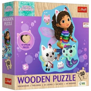 Puzzle drewniane 50-el. konturowe - Universal Gabby"s Dollhouse, Trefl