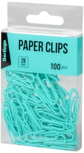 Spinacze do papieru op. 100 szt. niebieskie 995, Berlingo