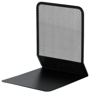 Podstawka na książki z siatki metalowej czarna 2szt., Q-Connect