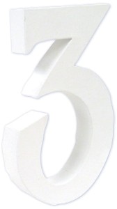 Cyfra duża „3” - 3 x 13 x 20,5cm. AC205, Decopatch