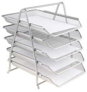 Półka na akta 5A W4705 srebrna z siatki metalowej, NET