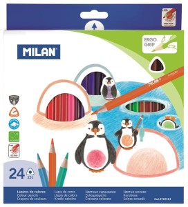 Kredki trójkątne 24-kol. pudełko kartonowe 135442, Milan