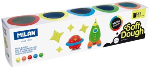 Ciastolina 5 kol x 142g neonowa, Milan