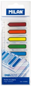 Indeksy przeżroczyste strzałki 45 x 12 mm ,  Milan