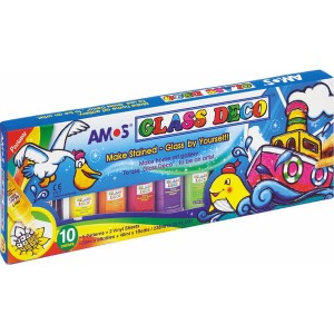 Farba witraż. 9 + 1k. po 22ml, GD22P10, Amos