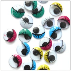 Oczy okrągłe kolorowe 15mm 20szt, Dekor-Art