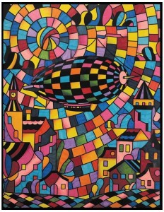 Kolorowanka welwetowa Sterowiec 47 x 35 cm, Colorvelvet