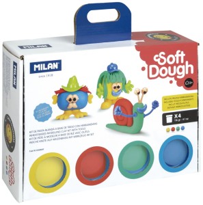 Ciastolina z narzędziami "Funny Faces" 4 kolory x 116 g, Milan