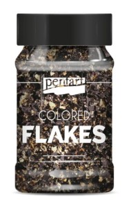 Folia płatki 100ml czarno/ złote, Pentart