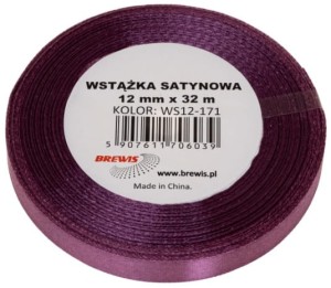 Wstążka satynowa 6mm/32m śliwkowy 171, Brewis