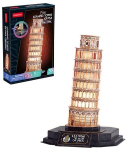 Puzzle 3D LED Krzywa wieża w Pizie (wersja nocna), Cubic Fun
