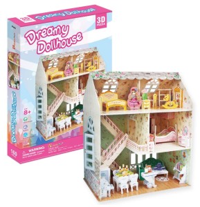 Puzzle 3D Dreamy Domek dla lalek 160-el. - P645H, Cubic Fun