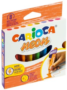 Kredki świecowe 8 kol. neon, Carioca