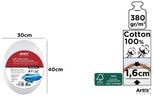 Podobrazie owalne 30x40x1.6CM 380g/m2, Artix