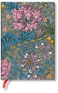 Notes William Morris Morris Pink Honeysuckle Midi w linię 144 str., Paperblanks