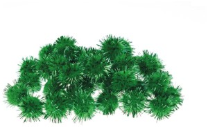 Pompony metaliczne 2 cm zielone POM25, Brewis