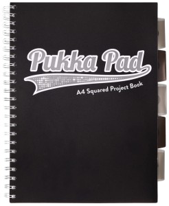 Kołonotes Project Book A4 100k 80g kratka Black & Grey czarny, Pukka Pad