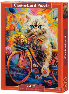 Puzzle 500-el. Kitten"s Floral Ride  B-54015, Castorland