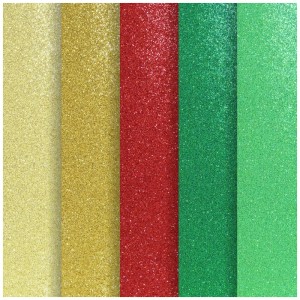 Karton brokatowy Mix kolorów 01 A4 op. 5szt 210g/m2, Galeria Papieru