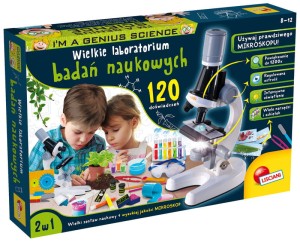 Zestaw naukowy I"m a genius 120 badań naukowych z mikroskopem, Lisciani