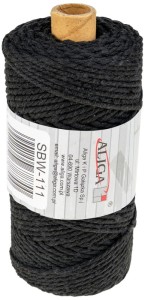 Sznurek bawełniany 3mm x 100m czarny SBW-111,splot 21 nitek, Aliga