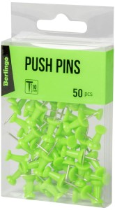 Pinezki tablicowe op. 50szt. zielone, Berlingo