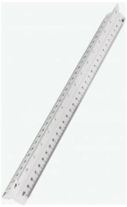 Linijka skalówka trójkątna 30 cm plastik. nr 33 Geodeta, Leniar