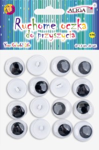Ruchome oczka do przyszycia 15 mm 20 sztuk, Aliga