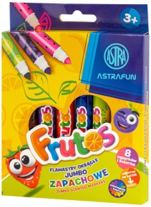 Flamastry okrągłe zapachowe jumbo 8 kol.Fun Frutos , Astra
