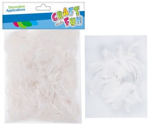 Piórka 20-30 cm 16g biała, Craft With Fun