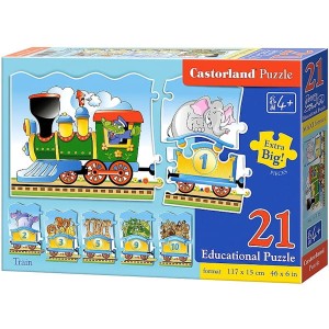Puzzle edukacyjne Pociąg z cyferkami E-135, Castorland